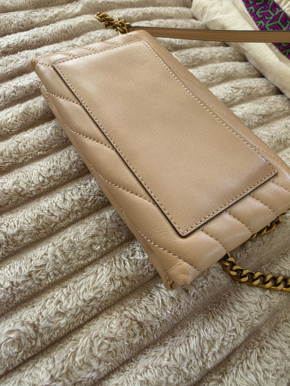 Tory Burch Chevron Quilted Crossbody in Blush